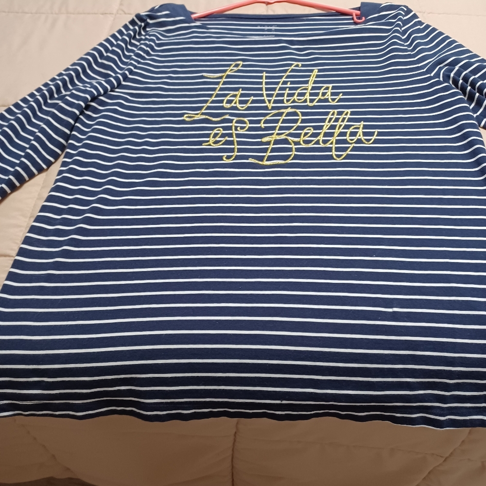 Navy Striped Women's Top - Picture 3 of 3